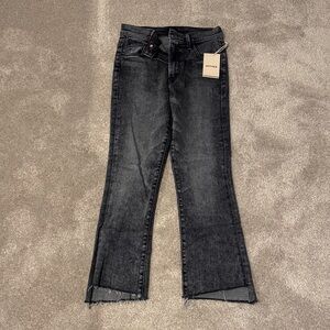 MOTHER Black Washed Insider Step Crop Jeans- NWT